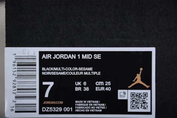 Nike Air Jordan 1 MidTartan Swoosh DZ5329-001 