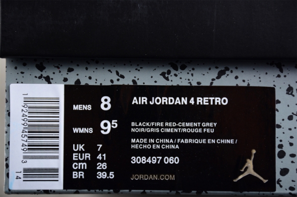  Nike Air Jordan 4 Bred 308497-060 