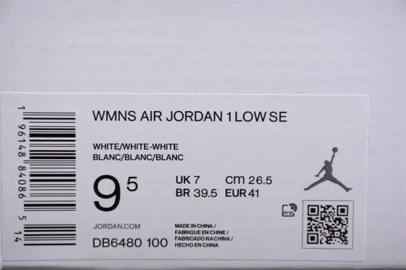 Nike Air Jordan 1 low Quilted Triple White DB6480-100 