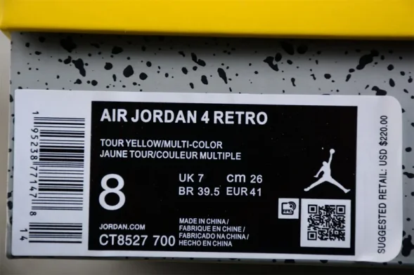  Nike Air Jordan 4 Retro Lightning CT8527-700 