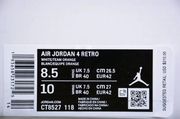  Nike Air Jordan 4 Red Metallic CT8527-118 