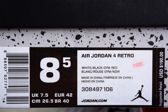  Nike Air Jordan 4 Motorsport 308497-106 