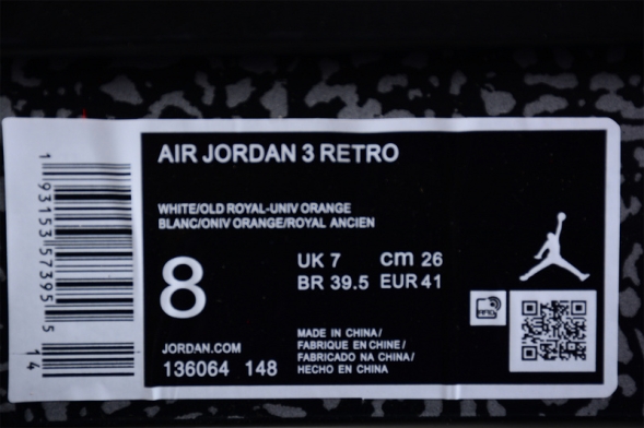 ​Nike Air Jordan 3 Retro Knicks 136064-148 